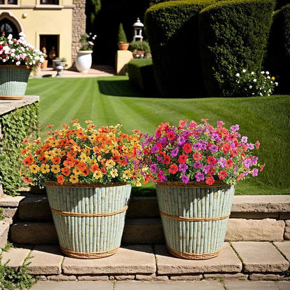 Faux Floral Hanging Planter for Balcony
