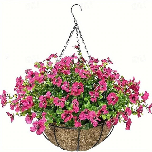 Faux Floral Hanging Planter for Balcony