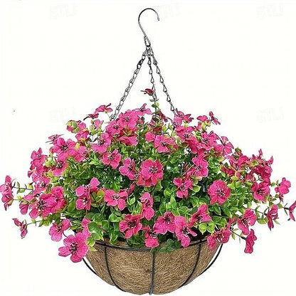 Faux Floral Hanging Planter for Balcony