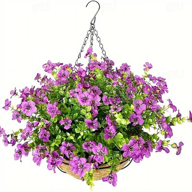 Faux Floral Hanging Planter for Balcony