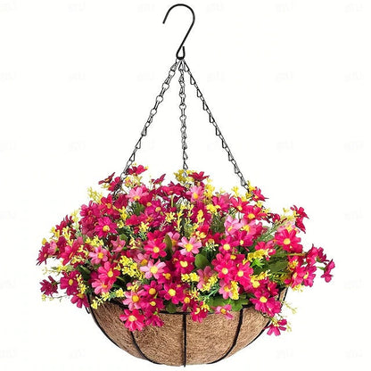 Faux Floral Hanging Planter for Balcony