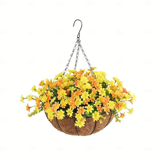 Faux Floral Hanging Planter for Balcony