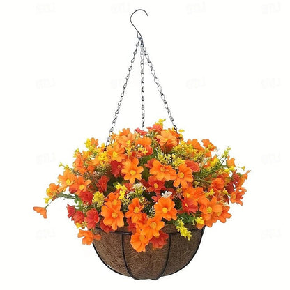 Faux Floral Hanging Planter for Balcony