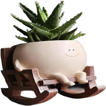 Smiling Face Resin Planter for Succulents