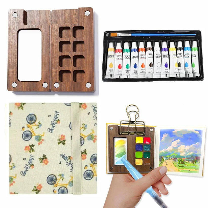 Mini Pocket Watercolor Palette Travel Set