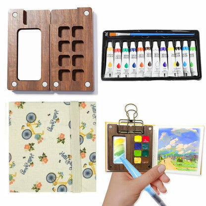 Mini Pocket Watercolor Palette Travel Set