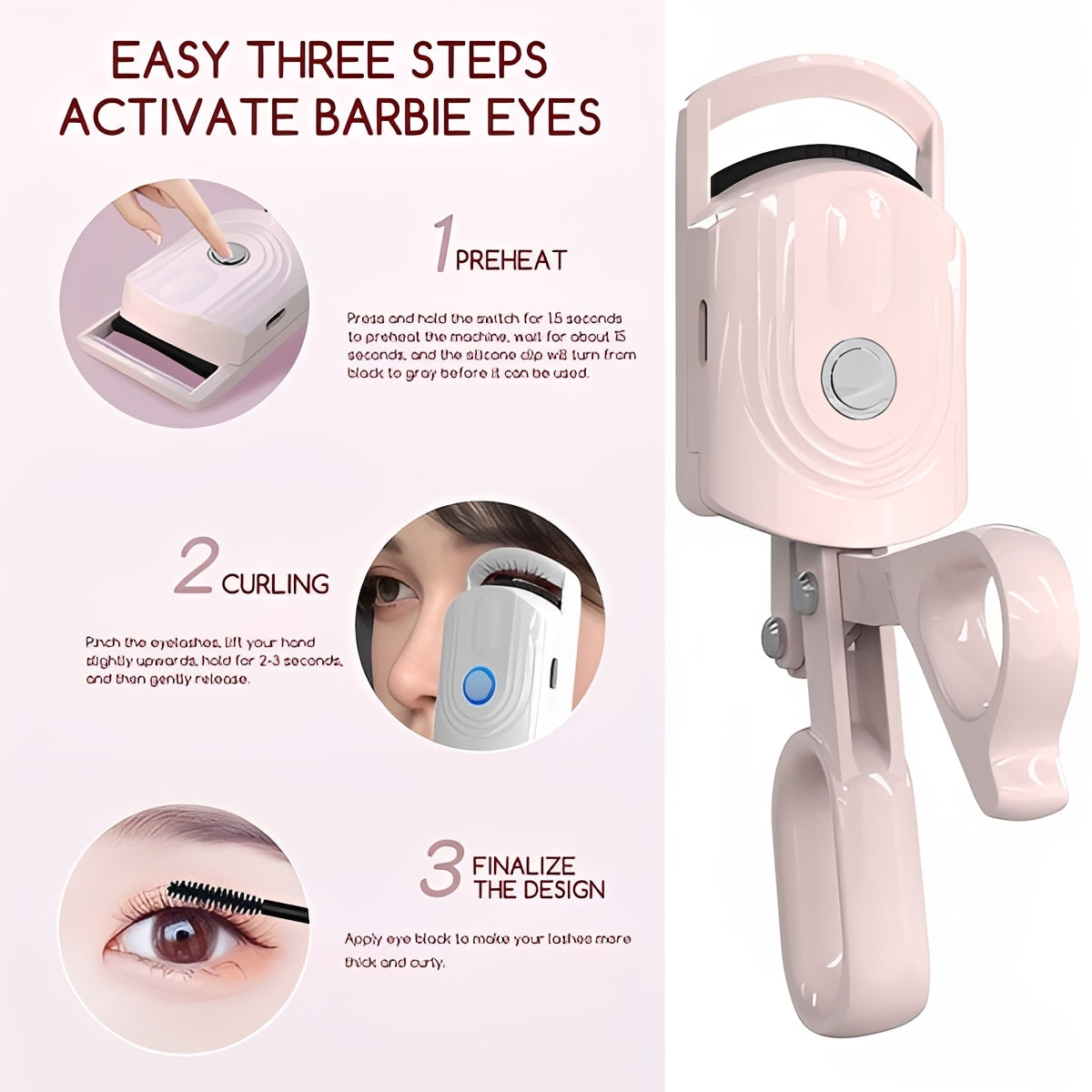 Battery Heated Eyelash Curler Wand