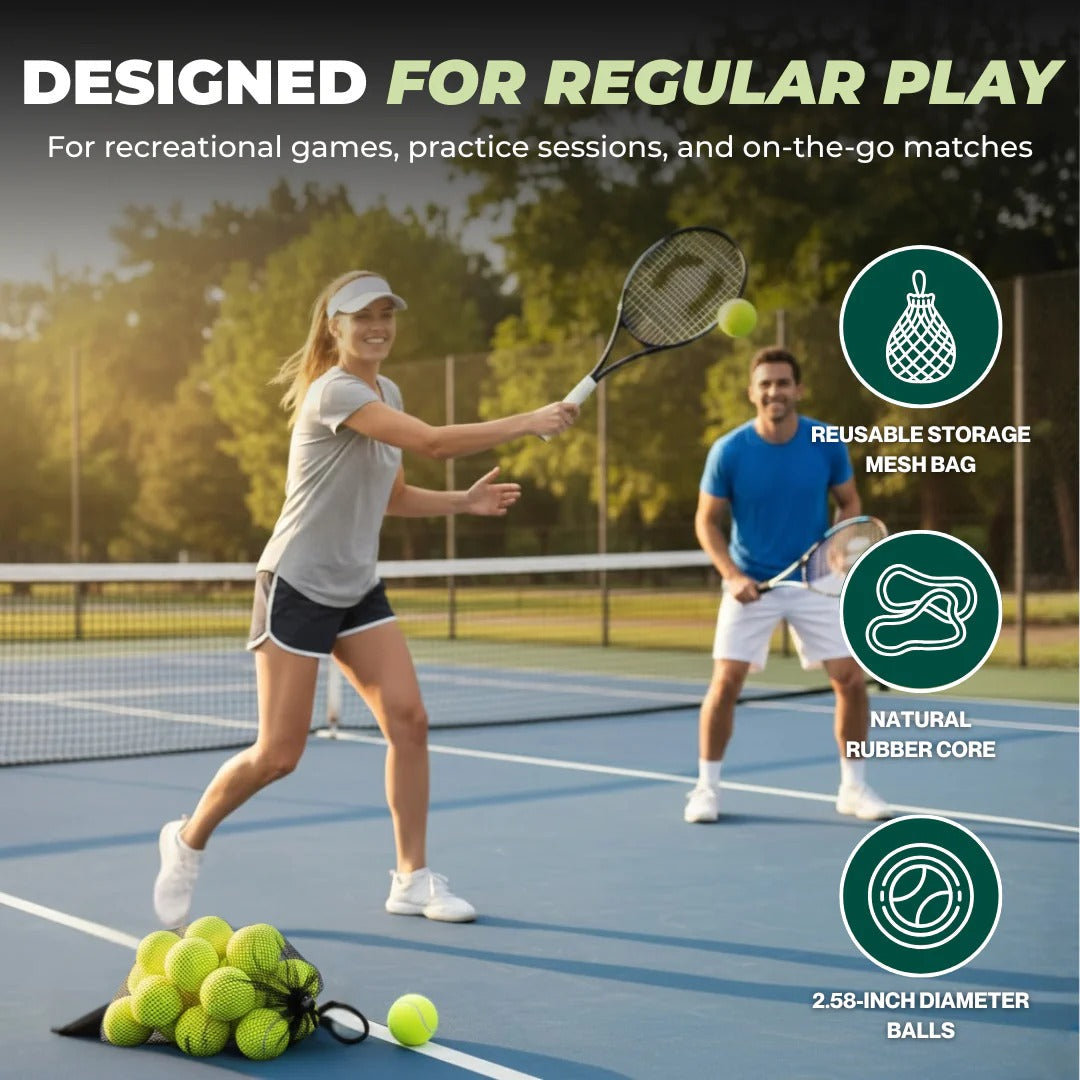 Practice Tennis Balls, Set of 20 with Bag