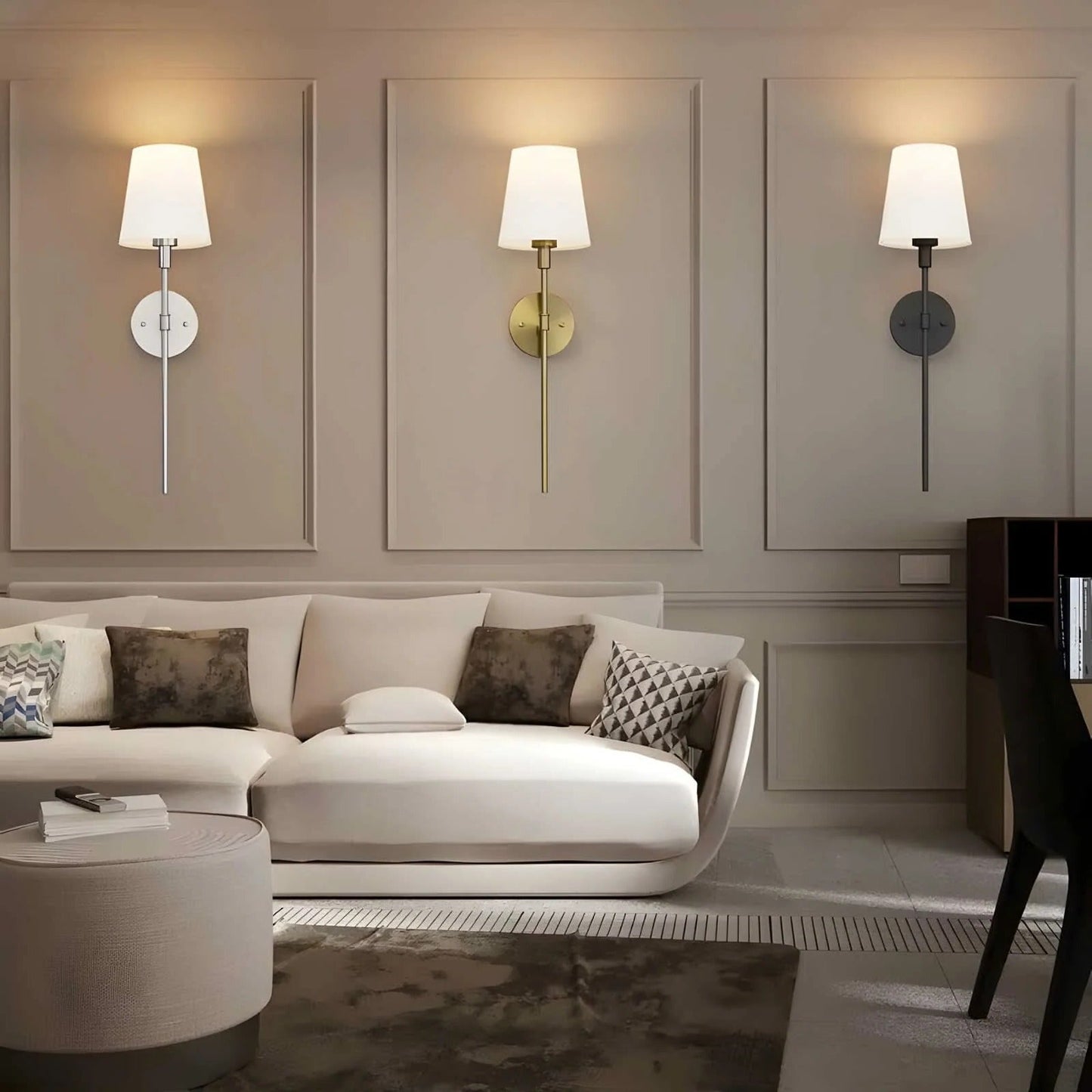 Wireless Wall Light Fixtures, Set of 2