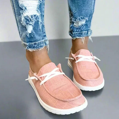 Womens Canvas Slip-On Shoes, Roomy Toe Box