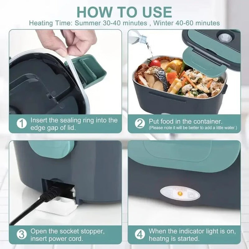 Self Heating Bento Box for Travel and Office