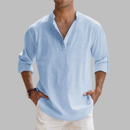 Men's Relaxed Fit Linen Short Sleeve Shirt