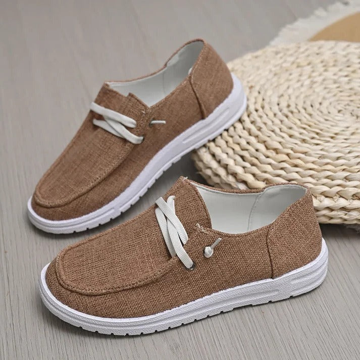 Womens Canvas Slip-On Shoes, Roomy Toe Box