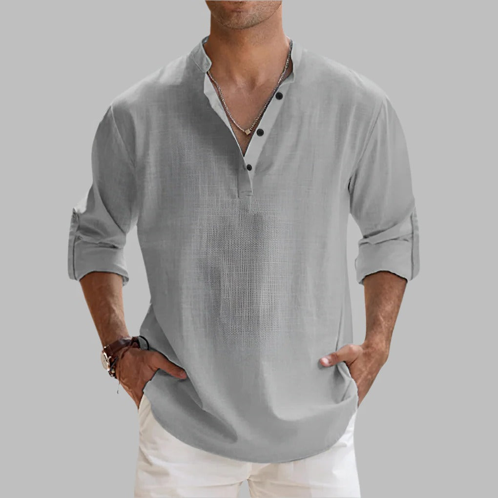 Men's Relaxed Fit Linen Short Sleeve Shirt