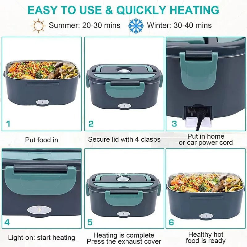 Self Heating Bento Box for Travel and Office