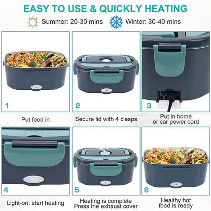 Self Heating Bento Box for Travel and Office