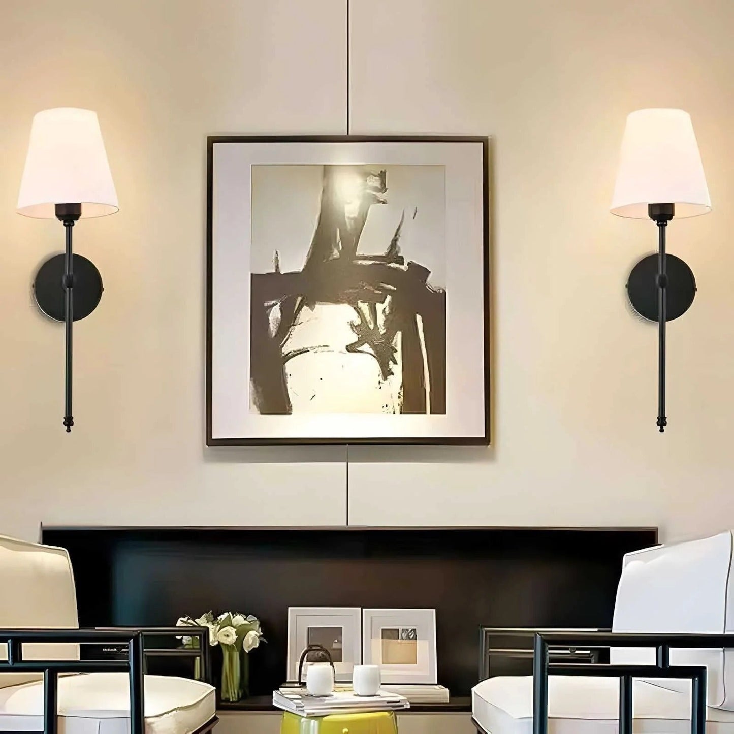 Wireless Wall Light Fixtures, Set of 2