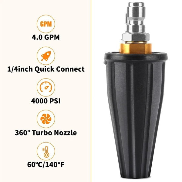 High Pressure Turbo Spray Nozzle, Rotating Tip