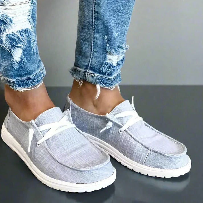 Womens Canvas Slip-On Shoes, Roomy Toe Box