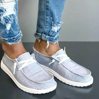 Womens Canvas Slip-On Shoes, Roomy Toe Box