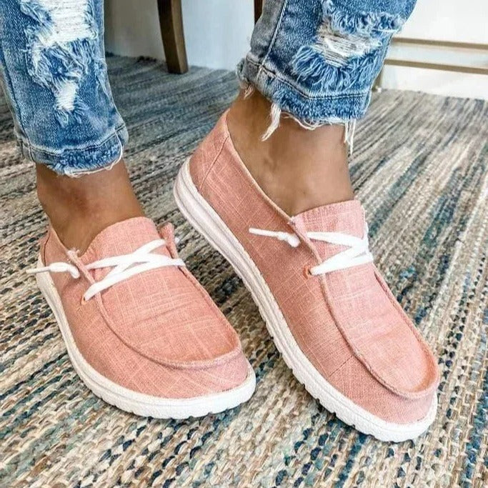 Womens Canvas Slip-On Shoes, Roomy Toe Box