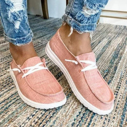 Womens Canvas Slip-On Shoes, Roomy Toe Box