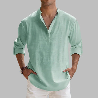 Men's Relaxed Fit Linen Short Sleeve Shirt
