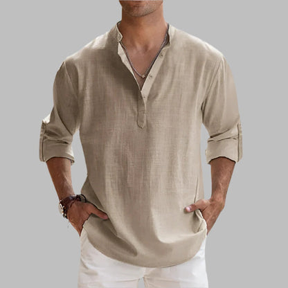 Men's Relaxed Fit Linen Short Sleeve Shirt