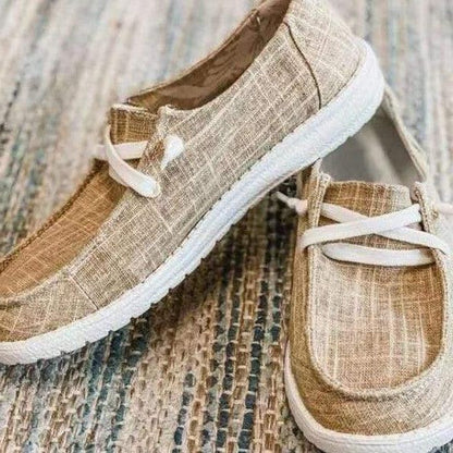 Womens Canvas Slip-On Shoes, Roomy Toe Box