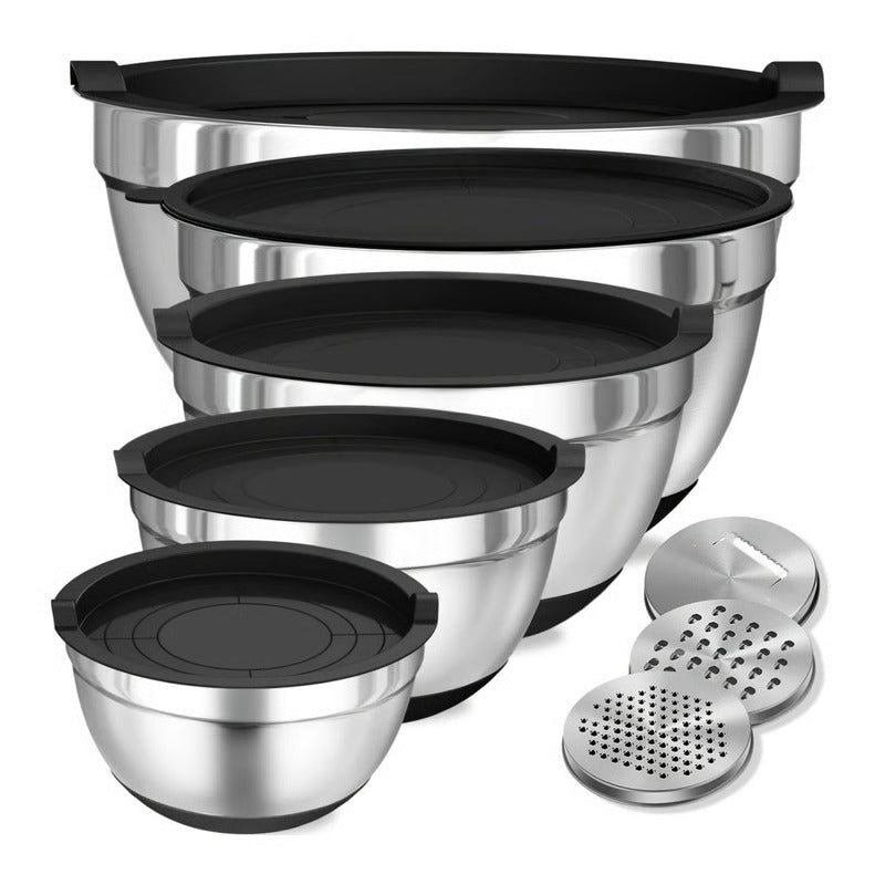 8-Piece Stainless Steel Mixing Bowl Set with Lids
