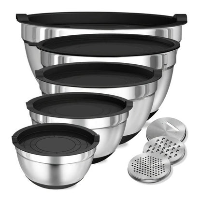 8-Piece Stainless Steel Mixing Bowl Set with Lids