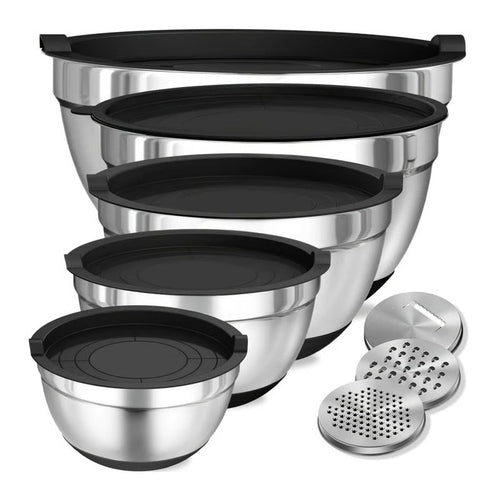 8-Piece Stainless Steel Mixing Bowl Set with Lids