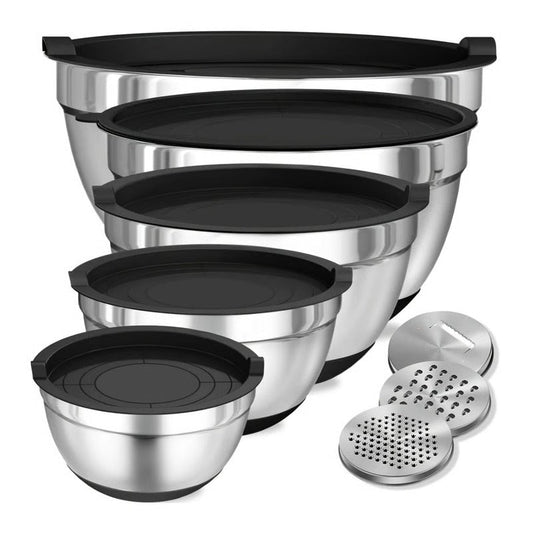 8-Piece Stainless Steel Mixing Bowl Set with Lids