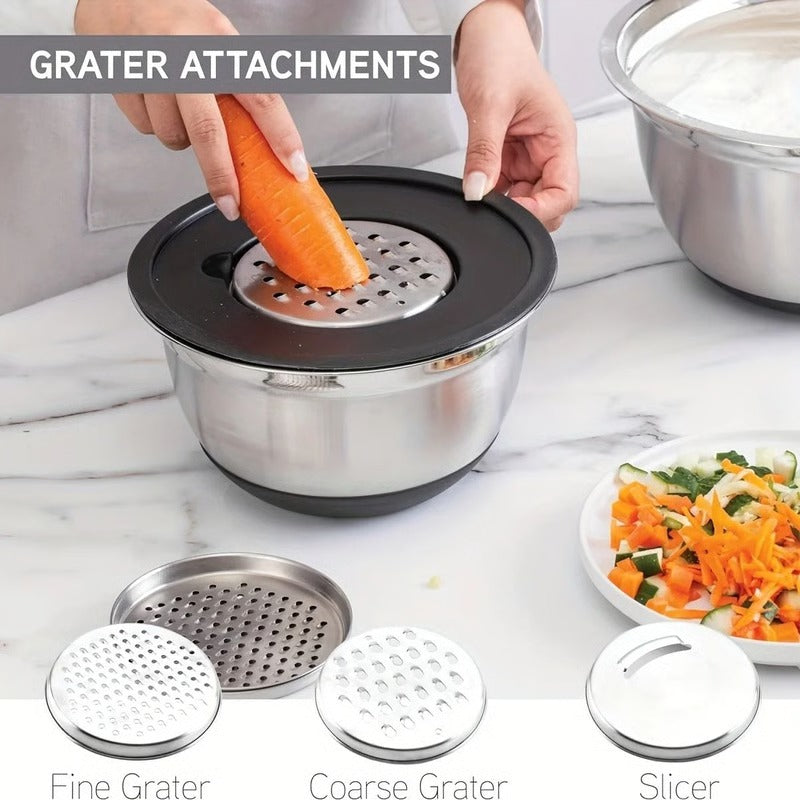 8-Piece Stainless Steel Mixing Bowl Set with Lids