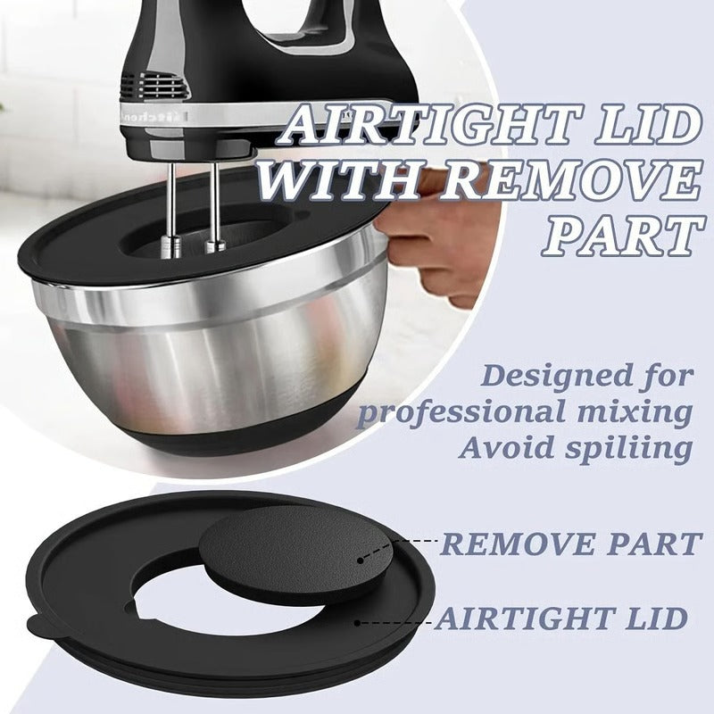 8-Piece Stainless Steel Mixing Bowl Set with Lids
