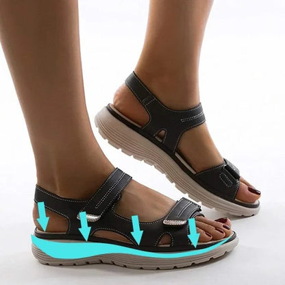 Womens Sport Sandals with Cushioned Wedge Sole