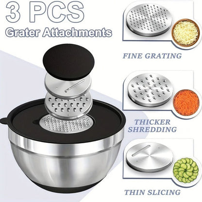 8-Piece Stainless Steel Mixing Bowl Set with Lids