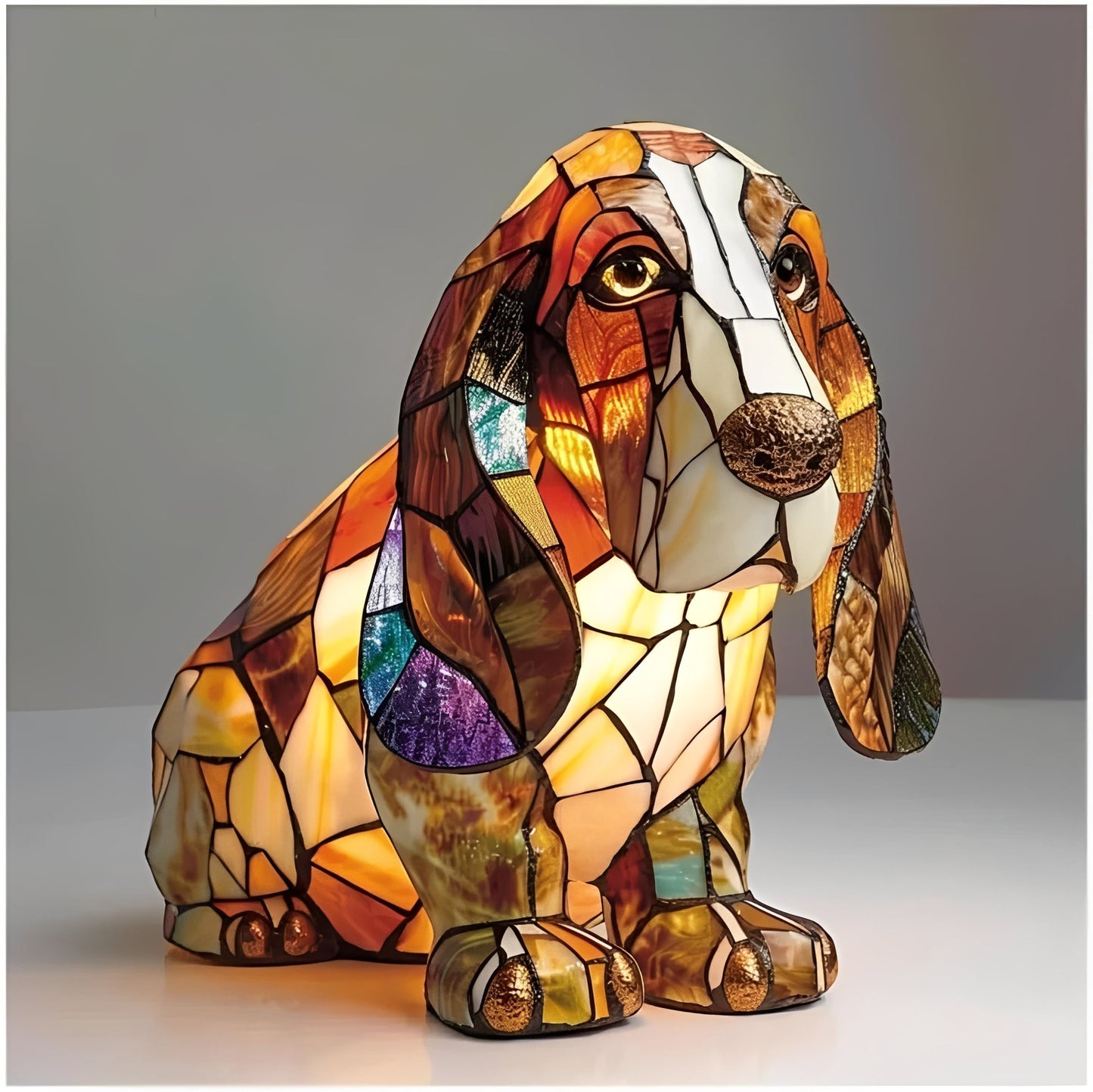 Stained Glass Art Deco Bedside Lamp