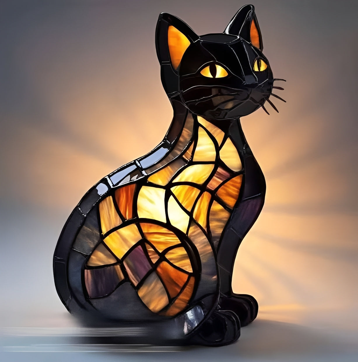 Stained Glass Art Deco Bedside Lamp