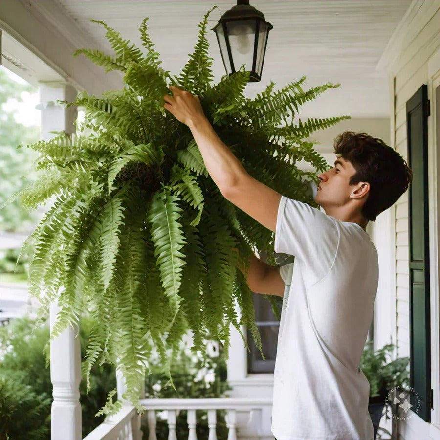 UV-Resistant Artificial Boston Fern for Outdoors