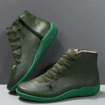 Womens Ankle Boots with Chunky Heel and Zipper