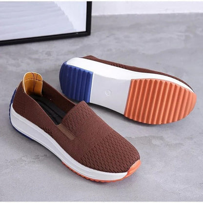 Womens Knit Slip-On Sneakers, Colorblock Sole