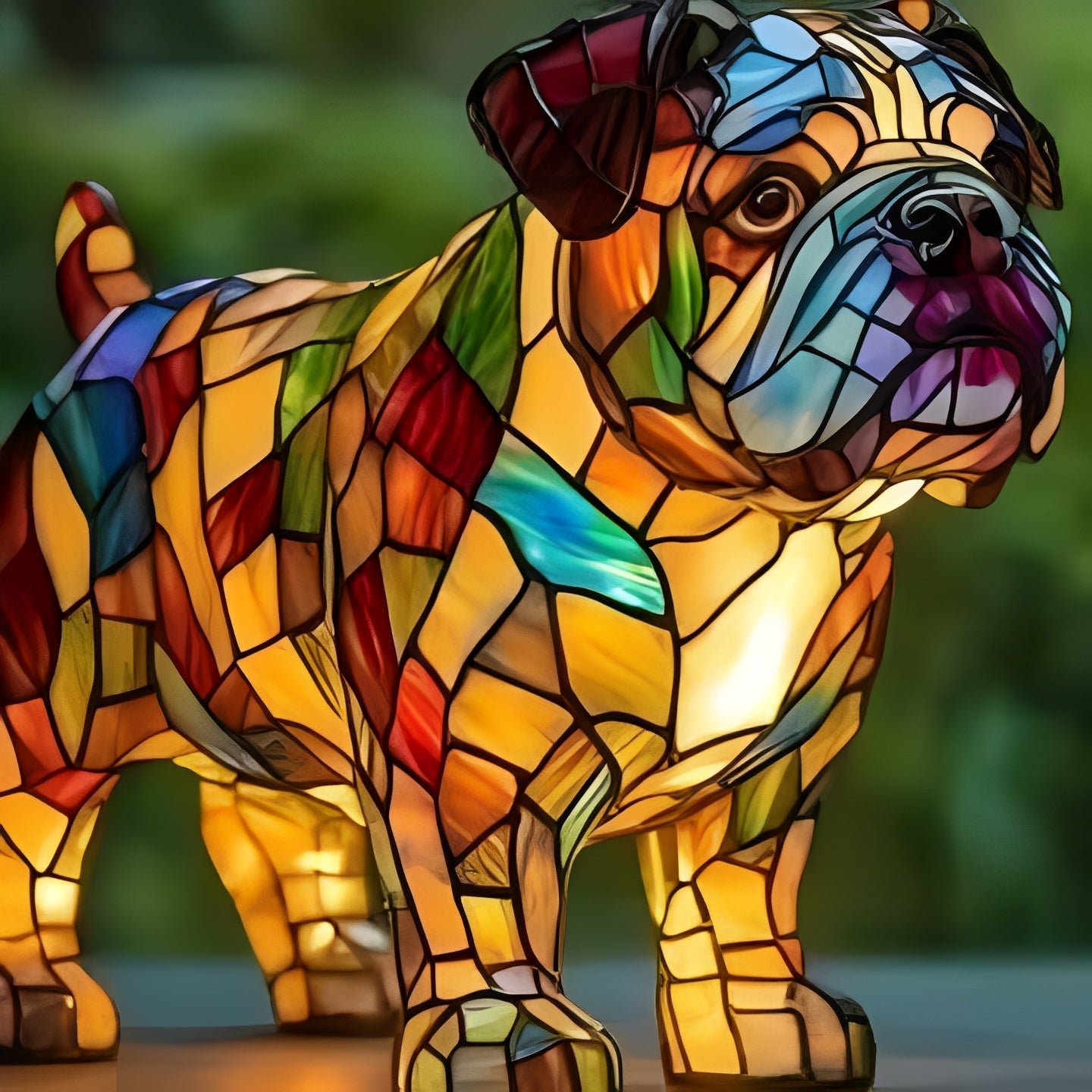 Stained Glass Art Deco Bedside Lamp