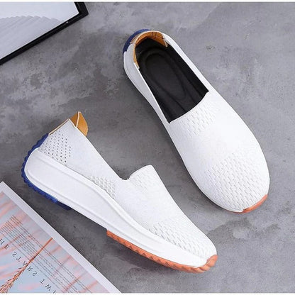 Womens Knit Slip-On Sneakers, Colorblock Sole