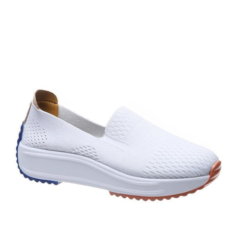Womens Knit Slip-On Sneakers, Colorblock Sole