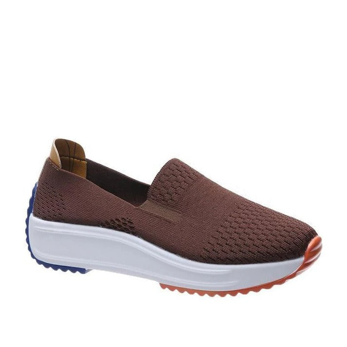 Womens Knit Slip-On Sneakers, Colorblock Sole
