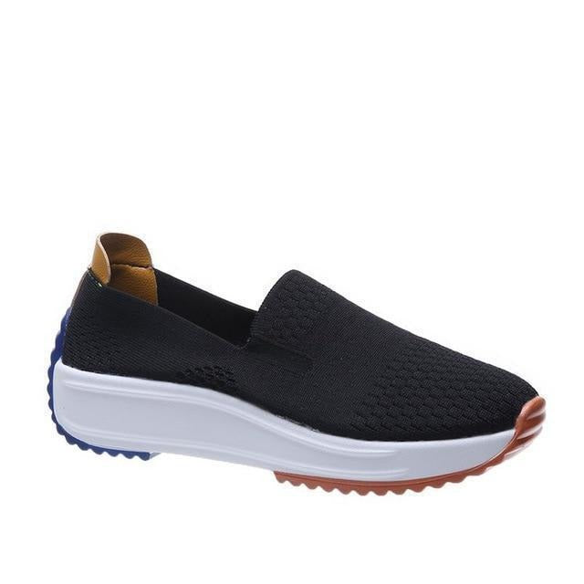 Womens Knit Slip-On Sneakers, Colorblock Sole