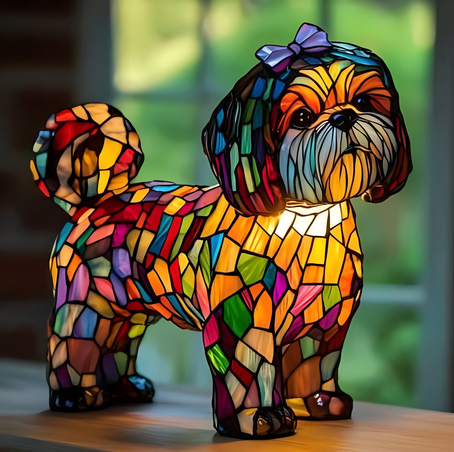 Stained Glass Art Deco Bedside Lamp