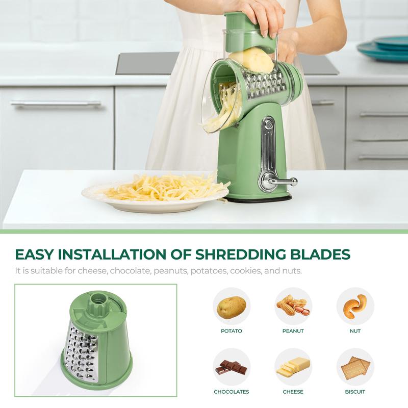 Rotary Vegetable Grater with 5 Blades