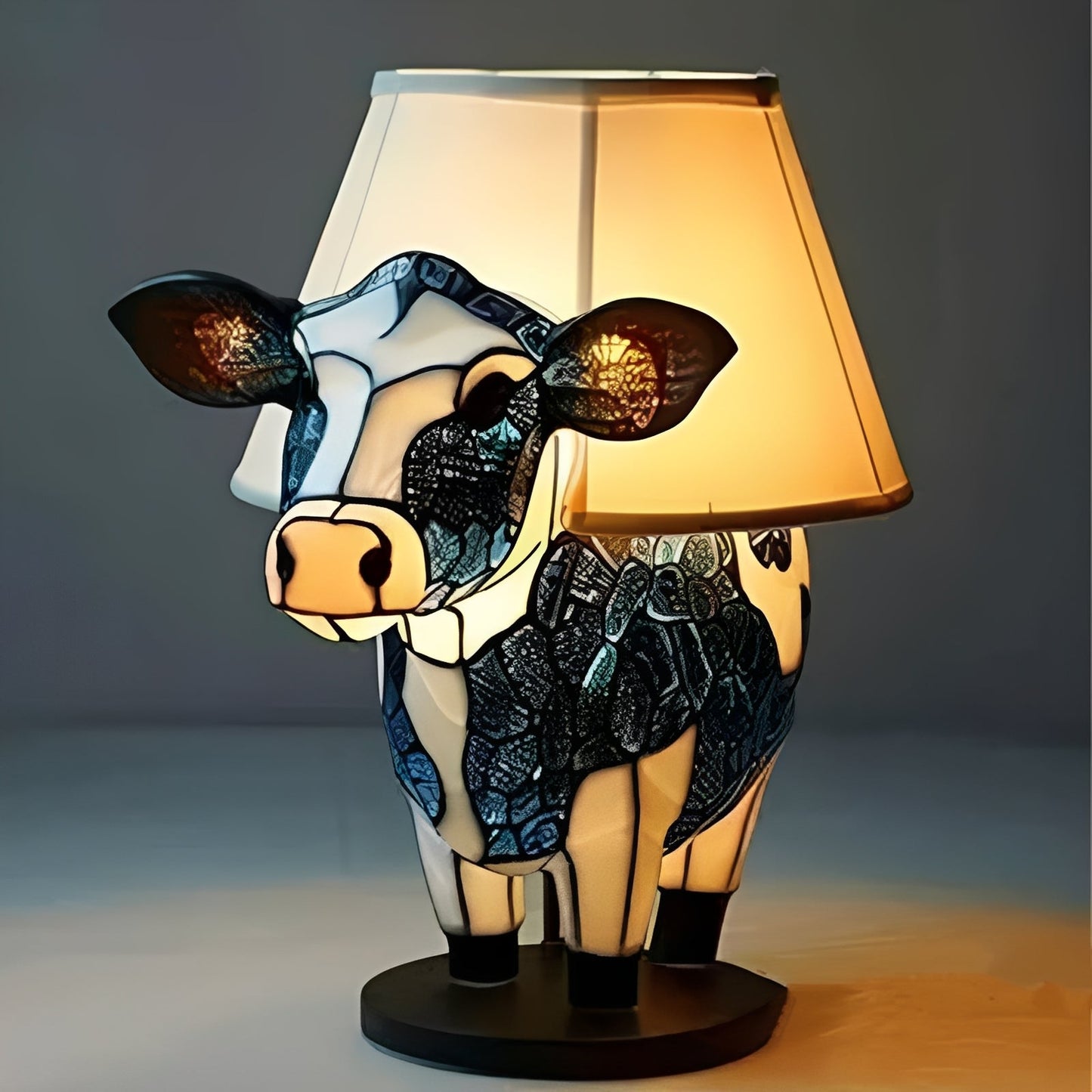 Stained Glass Art Deco Bedside Lamp